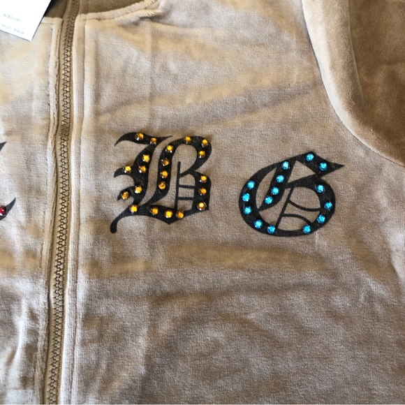 BCBG MAXAZRIA, Stone Detail Cross Zip up Track Suit Size Large - Picture 11 of 16